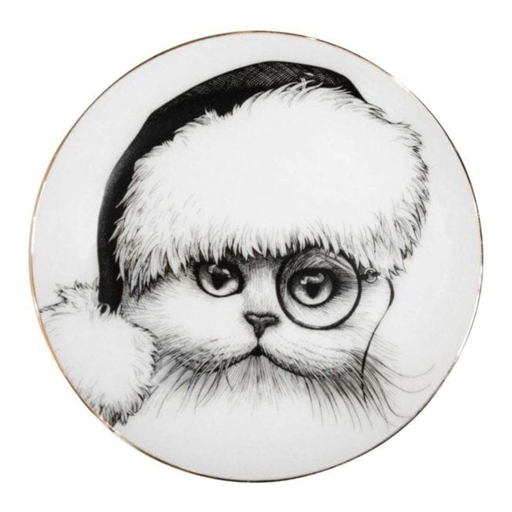 Perfect Plate Christmas Santa Cat 16 cm