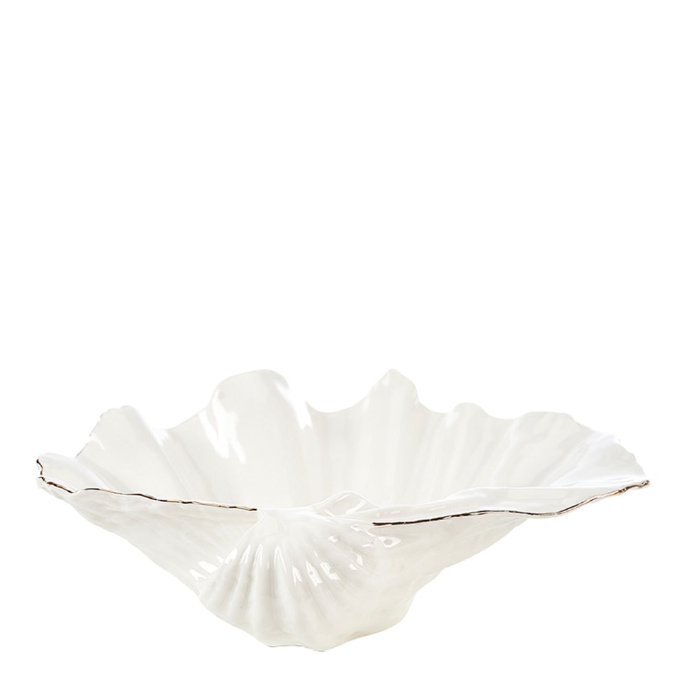 Snäckskål Vit/Guld 33x10 cm