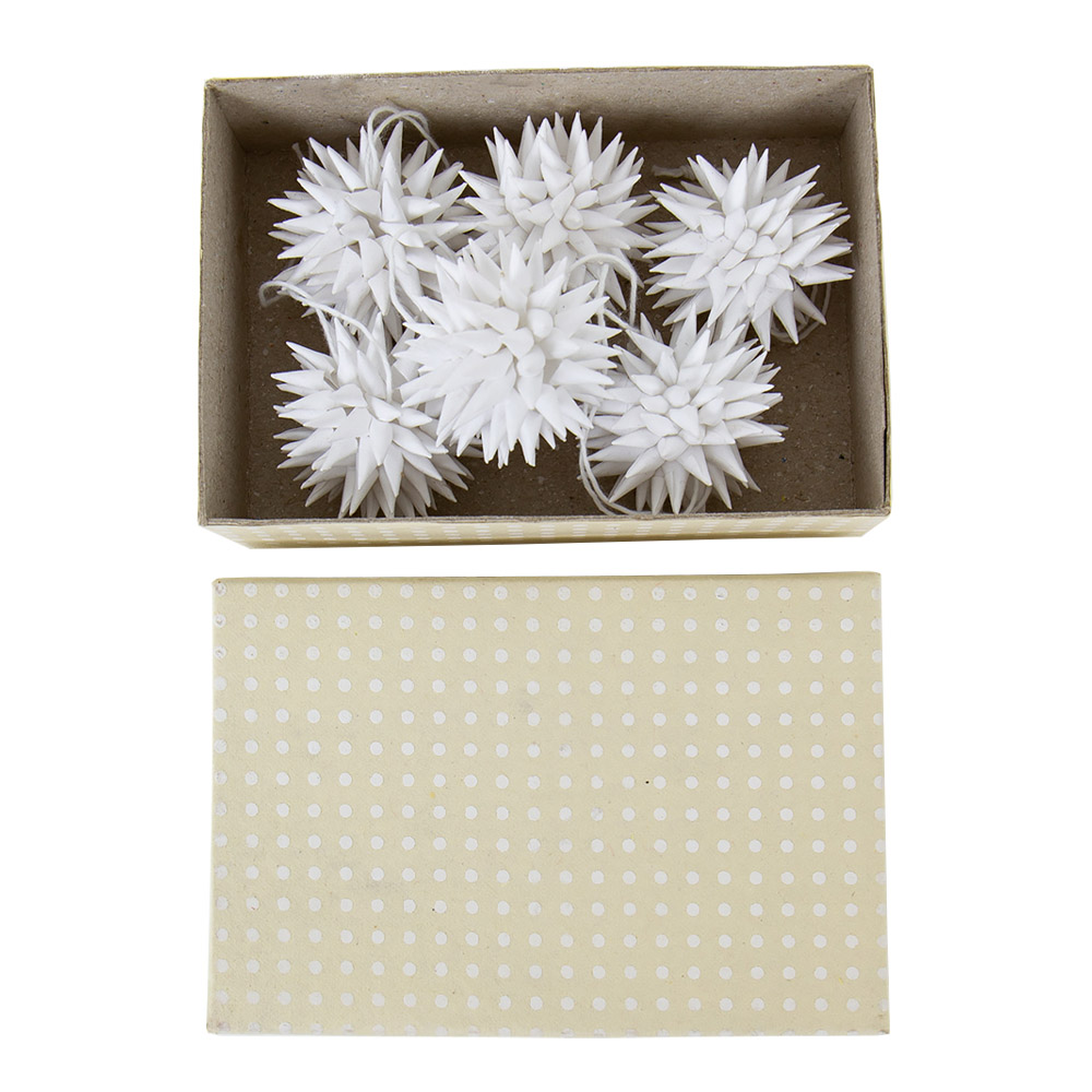 Kotte Julhänge Stjärna 4 cm 6-pack Vit