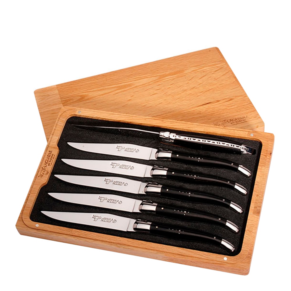 Stekkniv 6-pack Ebenholts