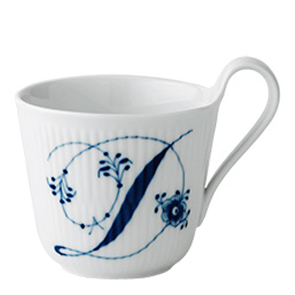 Blue Fluted Pl Alphabet Mugg 33 cl D