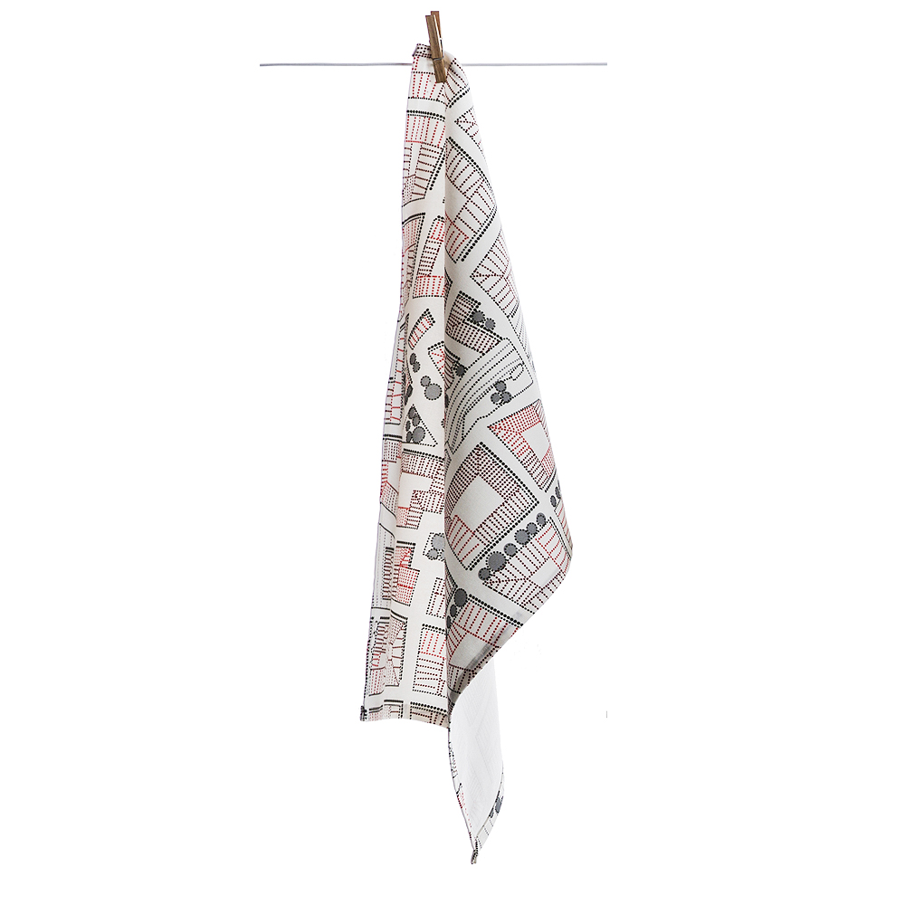 Sweden from Above Kökshandduk City 50x70 cm Rosa