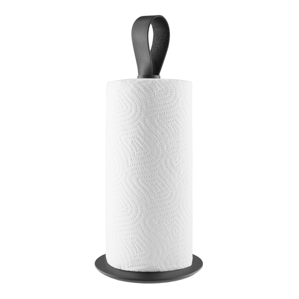 Hushållspappershållare Stål/Läder Svart
