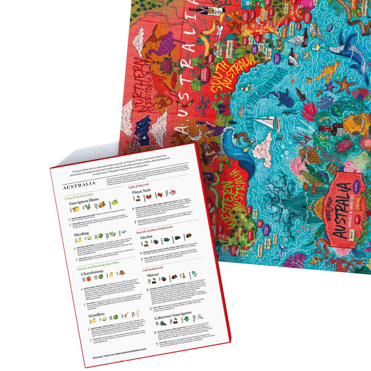 Vinpussel -  Australien 1000 bitar Röd