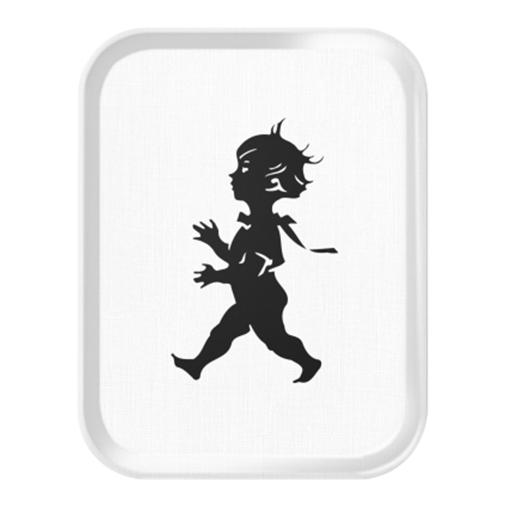 Bricka 36x28 cm Vit/Svart