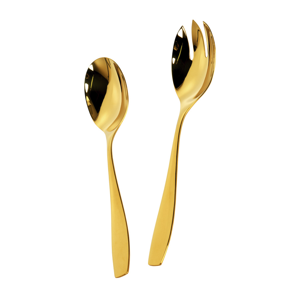 Golden Rose Salladsbestick 2 delar Guld