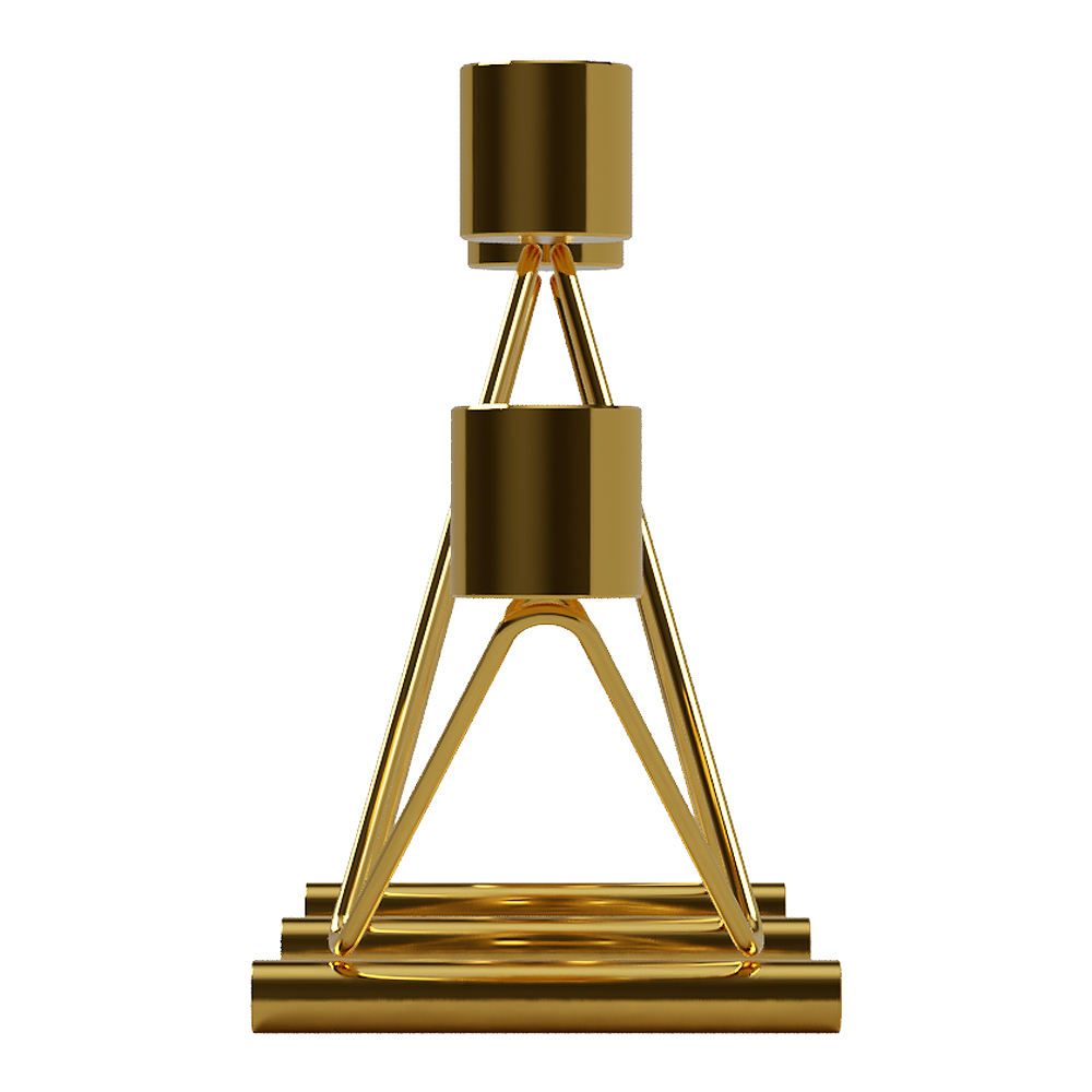 Vinkel Ljusstake 4 ljus Mässing