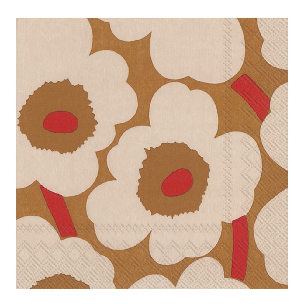 Servett Marimekko Unikko 33x33cm 20-pack Beige/Röd