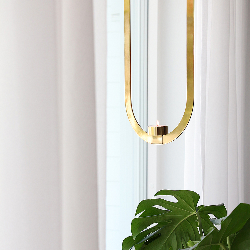 Oval Krans/Ljushållare 49x21 cm Mässing