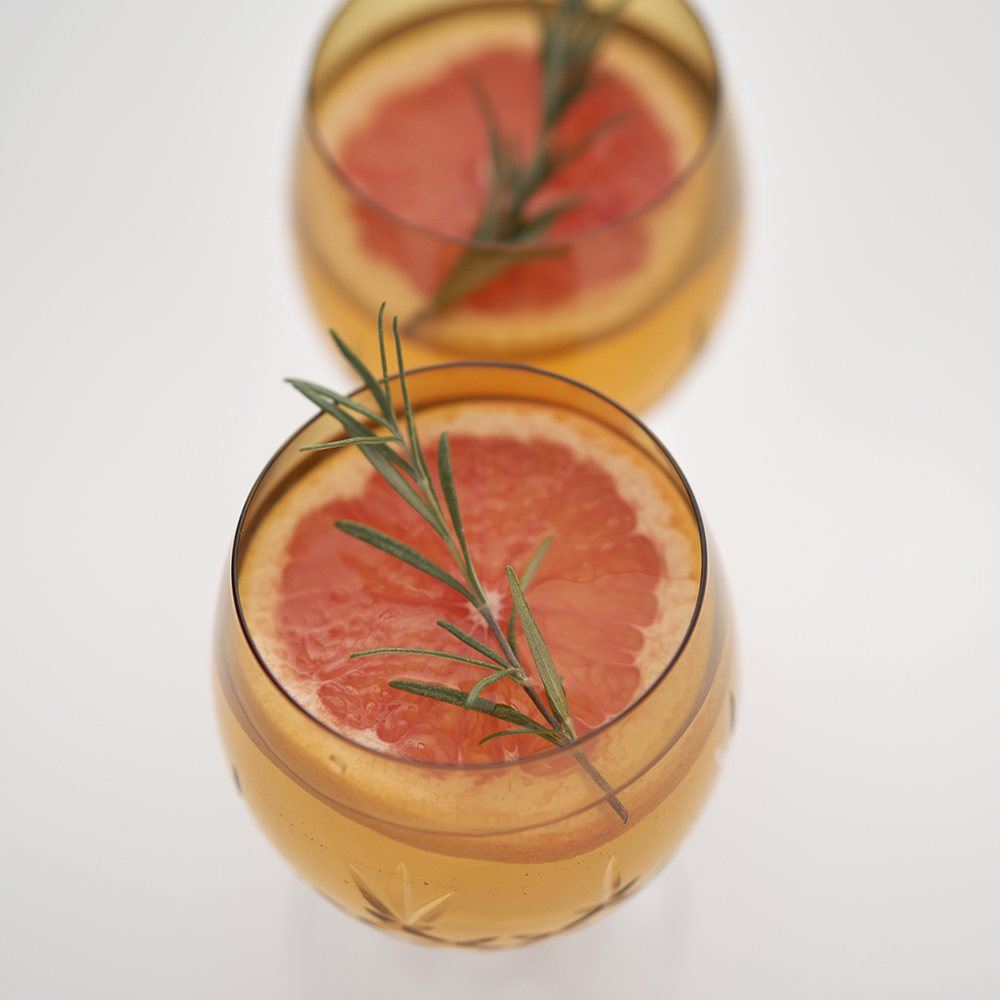 Crispy Eightball Glas på fot 55 cl 2-pack Gul