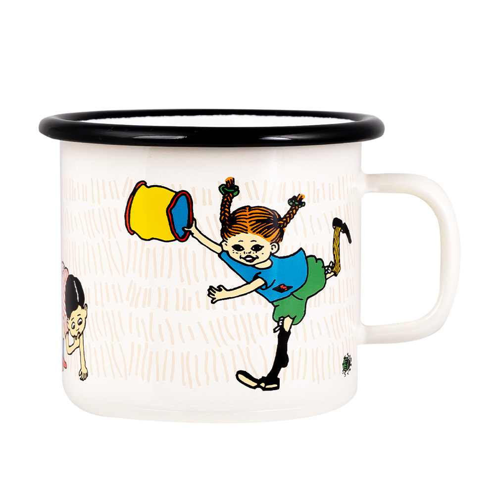 Pippi L&aring;ngstrump Emaljmugg Spunkjakt 25 cl