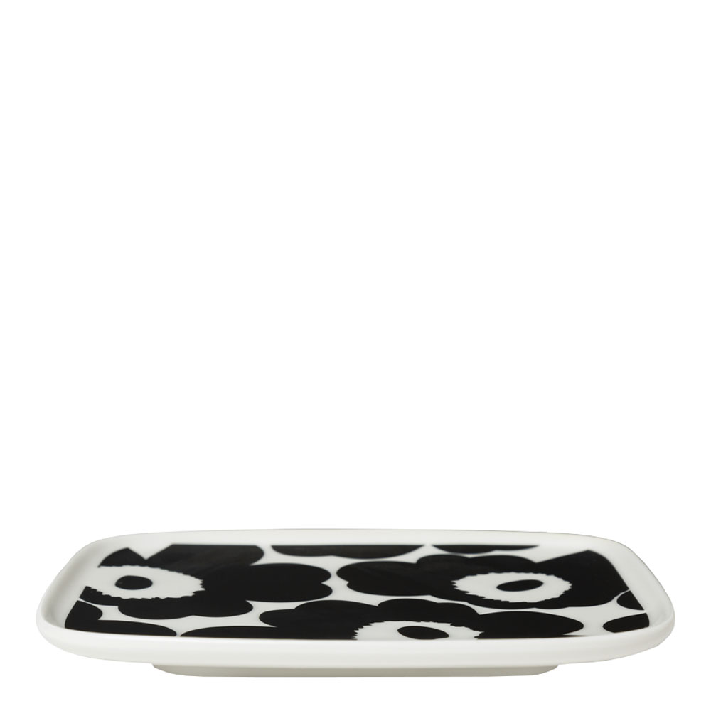 Unikko Tallrik 12x15 cm Svart/Vit