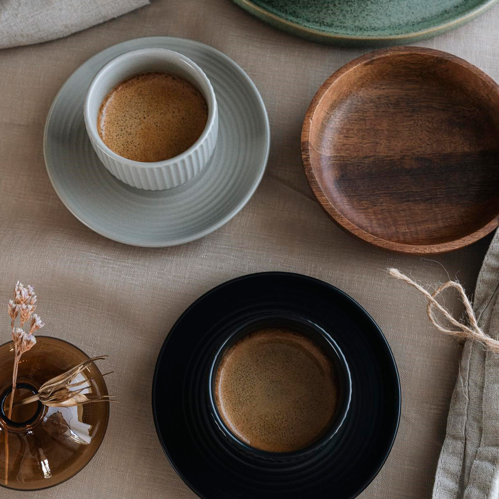 Duga Espressomugg med fat 10 cl 4-pack Multi