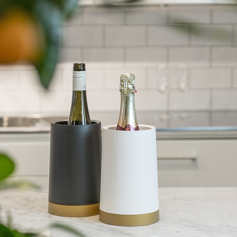 Vinkylare med Separat Gel Vit/Guld