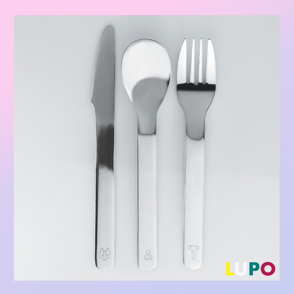 Lupo Barnbestick 9 delar Rostfri