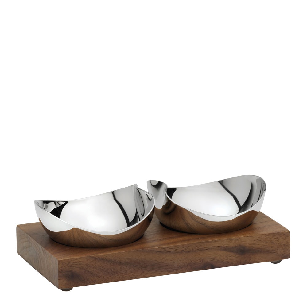 Skål 2-pack med Bricka Valnöt