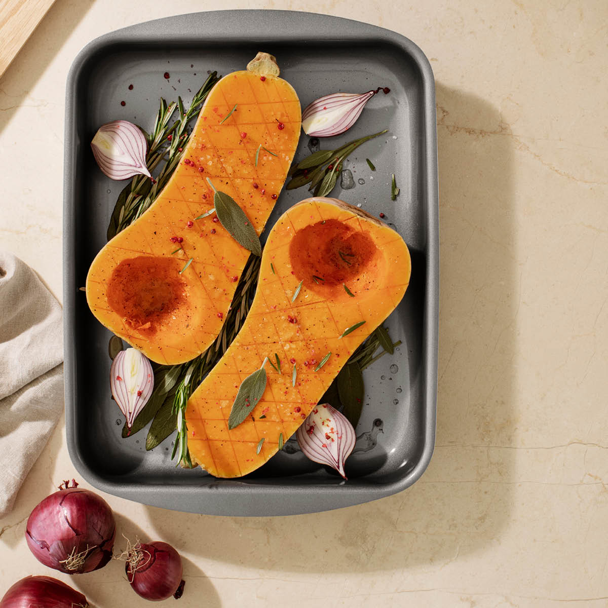 Professional Långpanna med galler 35x25 cm Grå