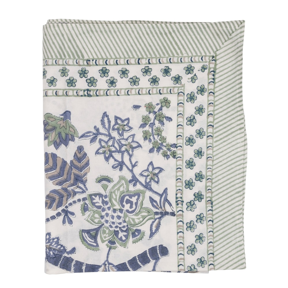 Floral Bordsduk 170x270 cm Sea Blue