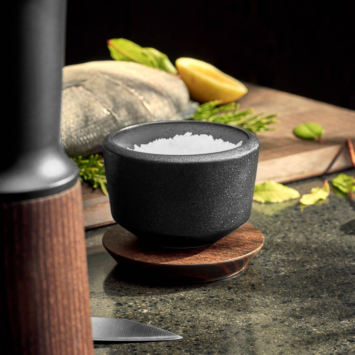 Rå Saltkar M/Lock 15 cl Svart