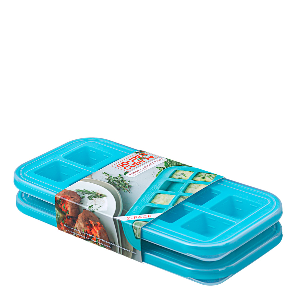 Matförvaring och Lock Silikon Matsked 10x30 ml 2-pack Blå