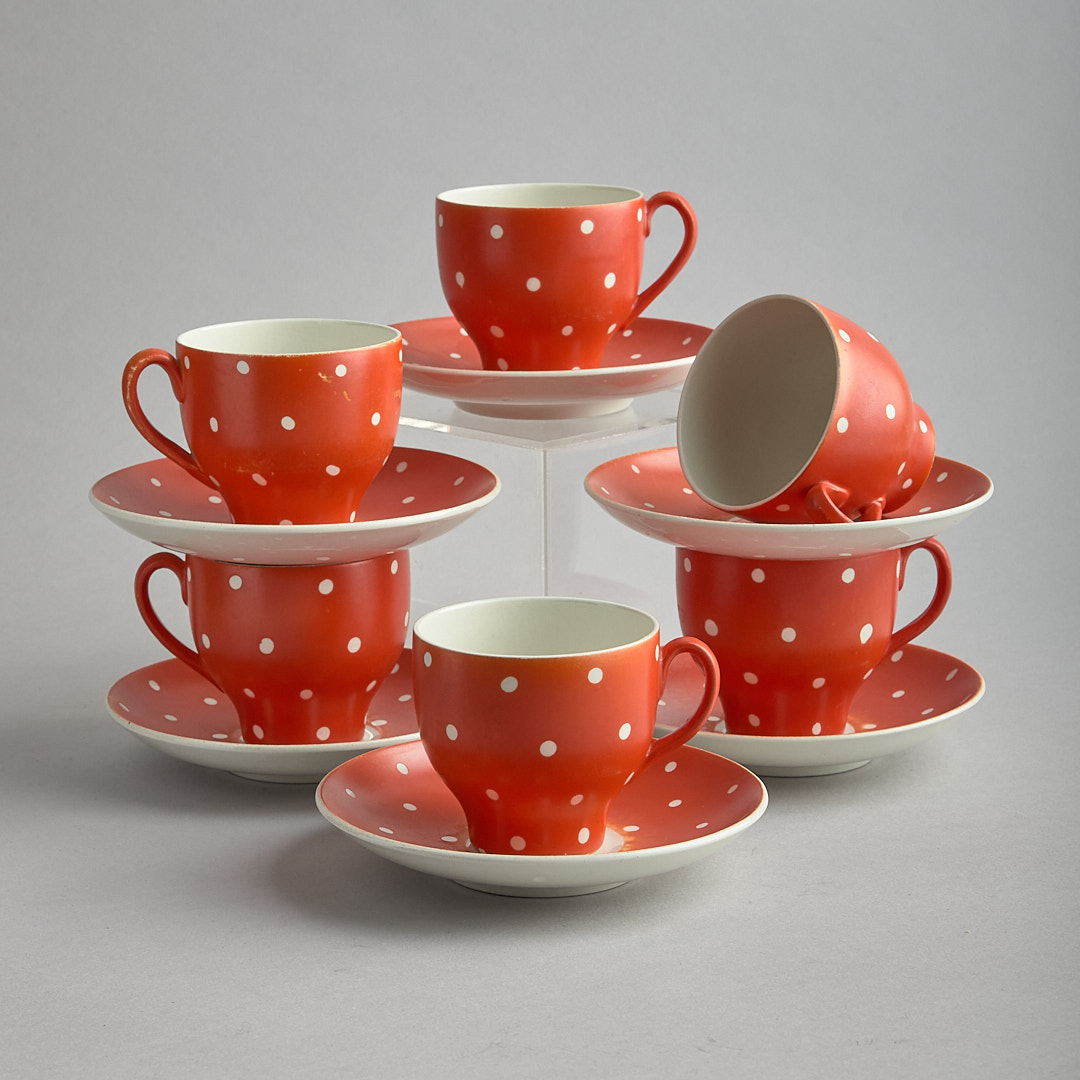 Amanita röd 6 koppar med fat