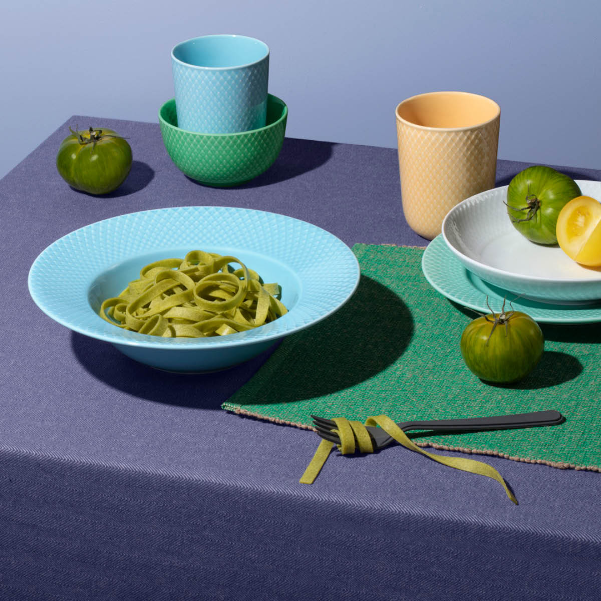 Rhombe Color Tallrik Djup 24.5 cm Turkos