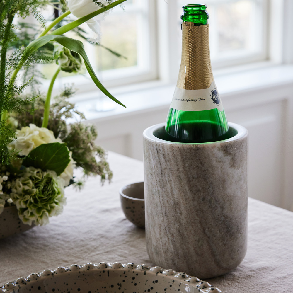 Vinkylare Marmor 17 cm Beige