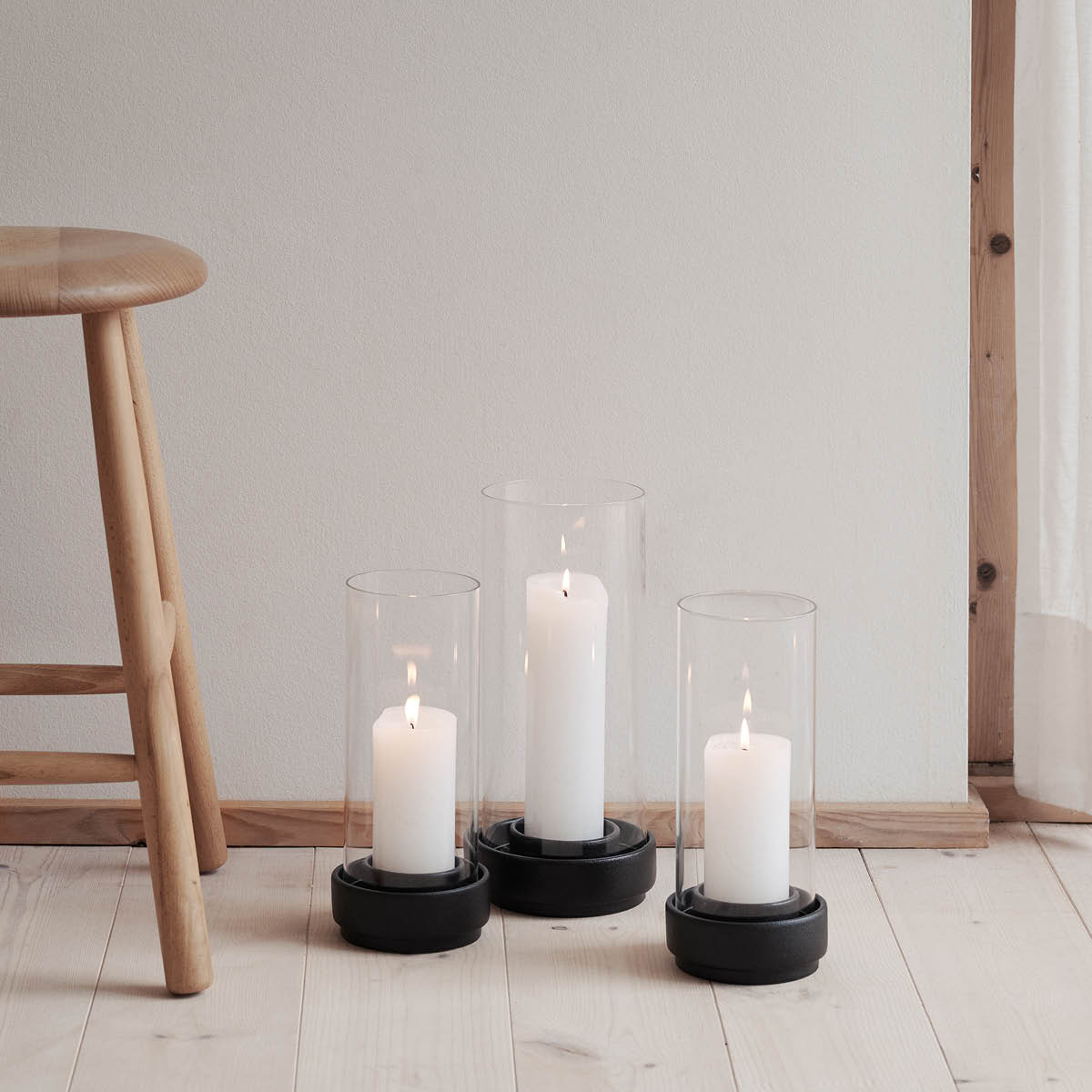 Hurricane Lykta 28,5 cm Svart/Klar