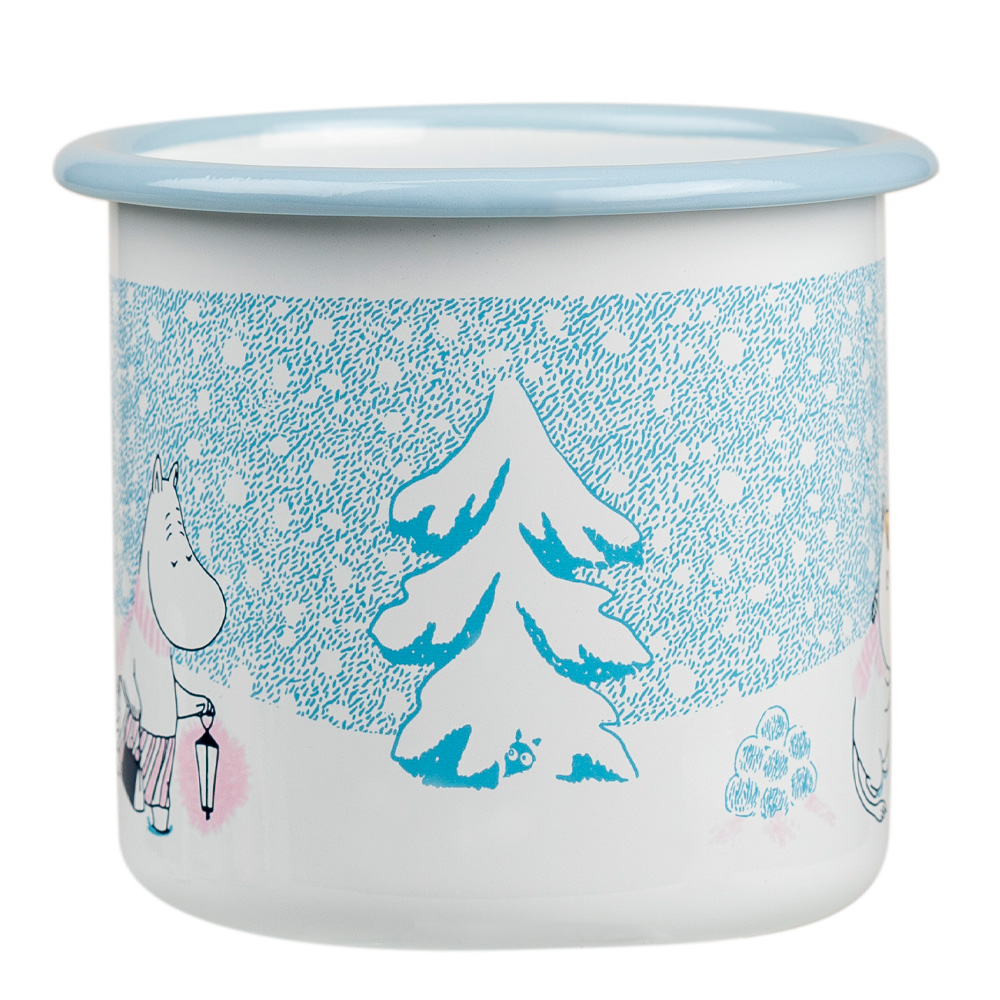 Mumin Emaljmugg Let it Snow 37 cl Vit