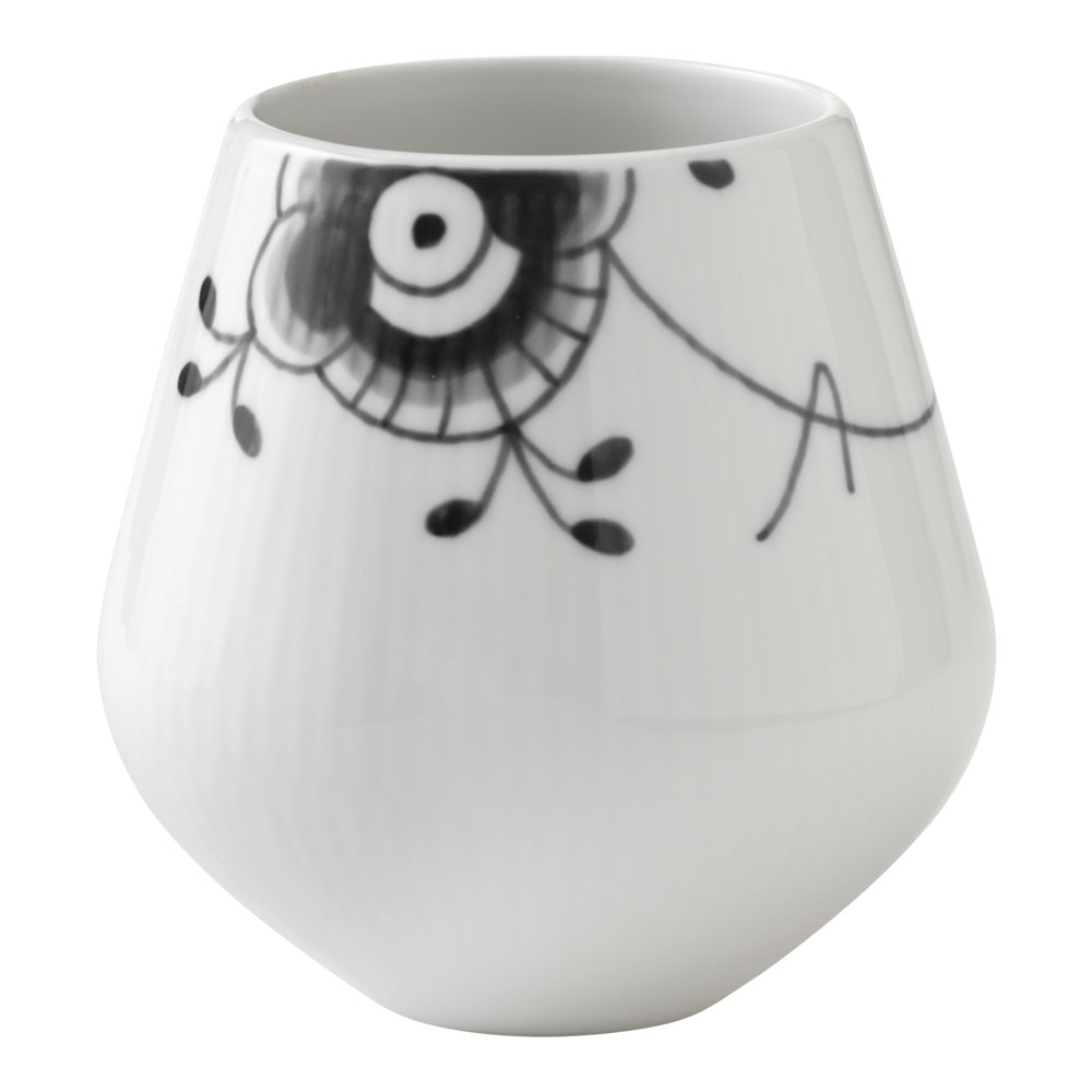 Black Fluted Mega Vas 12 cm