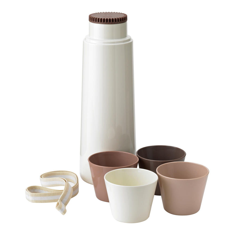 Picnic Termoflaska m 4 Koppar 1L Blossom/Vit