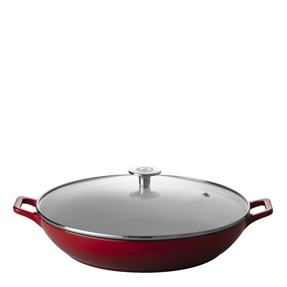 Stenfors Buffetgryta med glaslock 3 L Röd