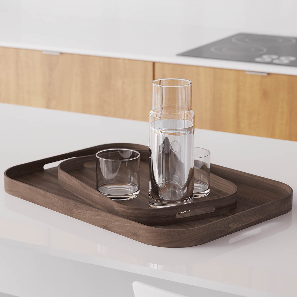 Bellhop 402 Serveringsbricka rektangulär 40 cm Valnöt