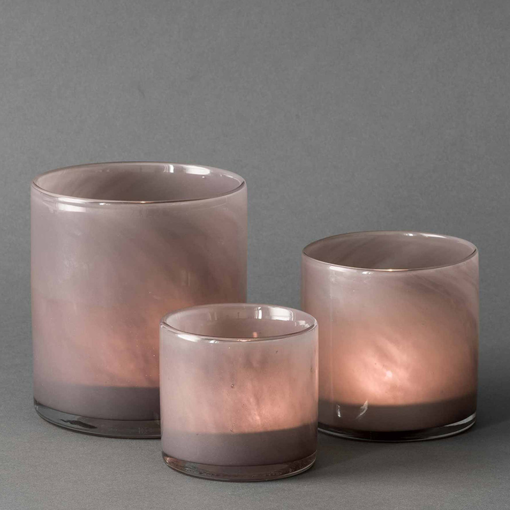 Lyric Ljuslykta Glas 10x10 cm Purple Grey