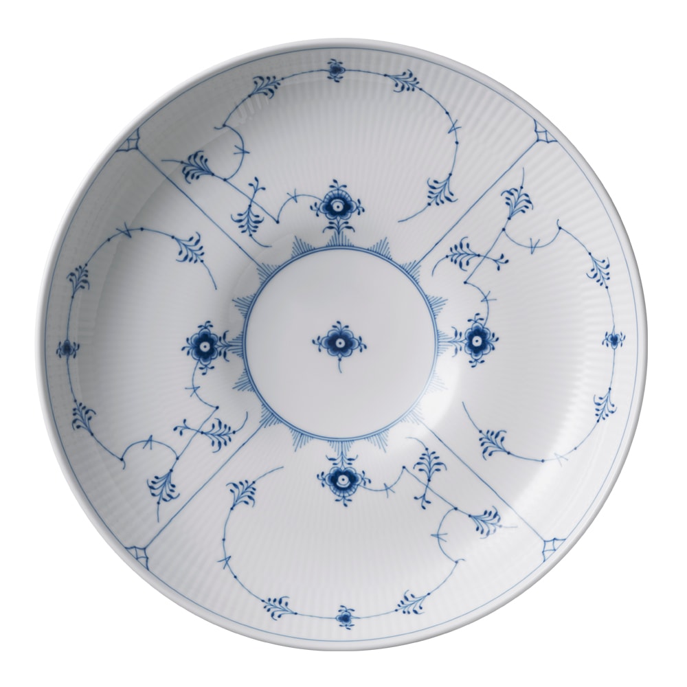 Blue Fluted Plain Skål 34 cm