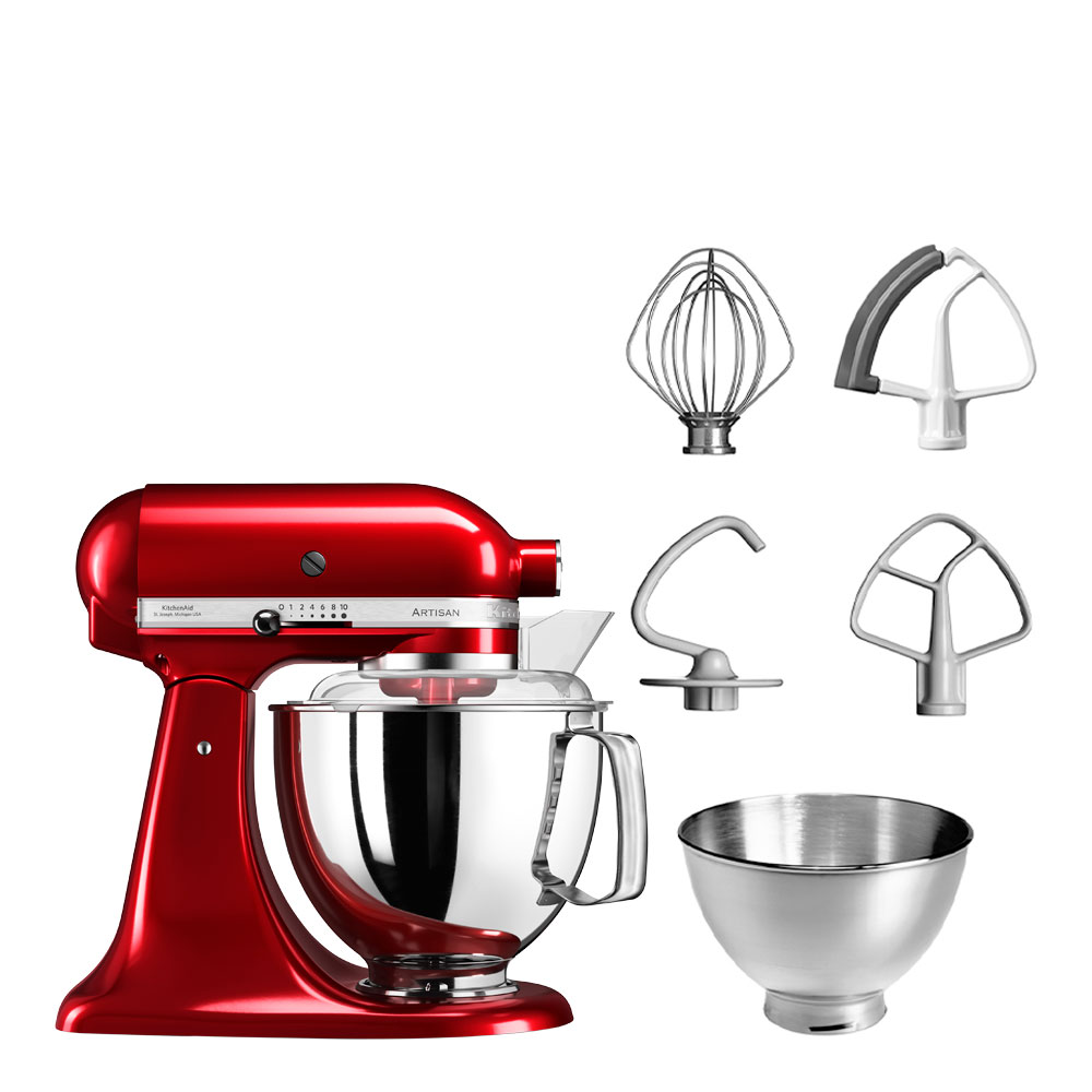 KitchenAid Artisan K&ouml;ksmaskin 5KSM175 4,8 L R&ouml;d Metallic
