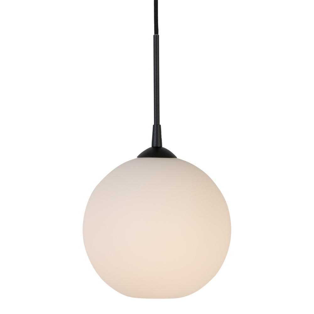 Capo Taklampa Pendel 40 cm Svart Struktur/Opal Glas