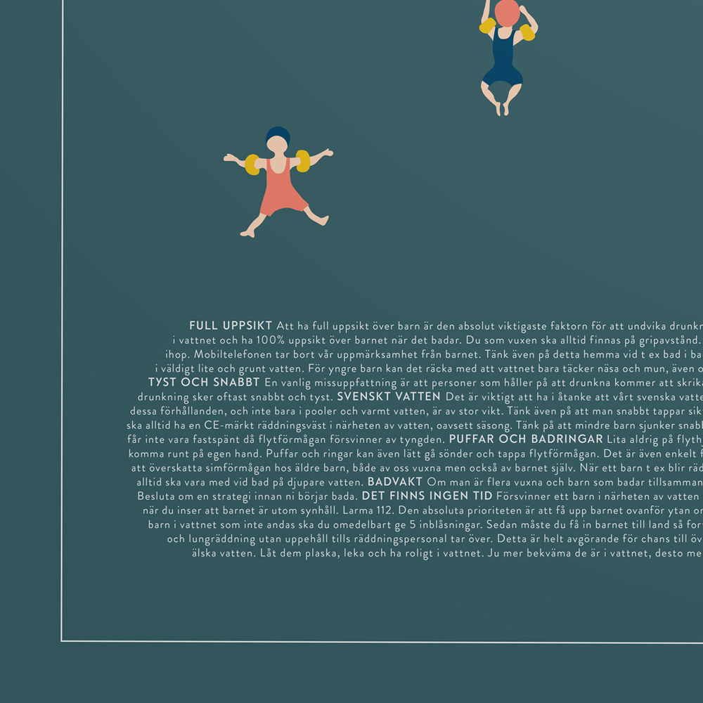 Poster 30x40 cm  Barn och bad