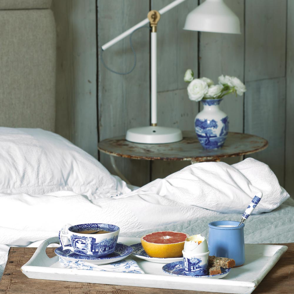 Blue Italian Stor Kopp med Fat 56 cl