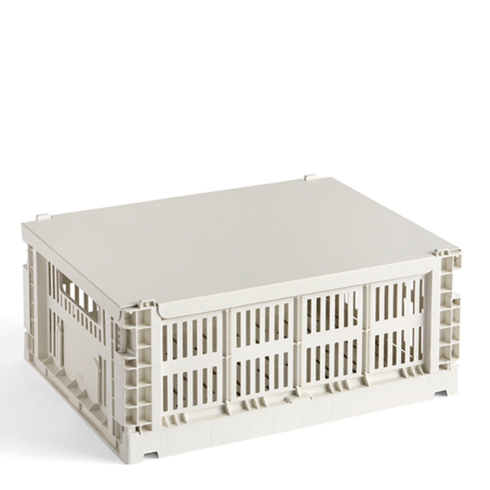 HAY Colour Crate Lock till förvaringslåda Medium Off-white