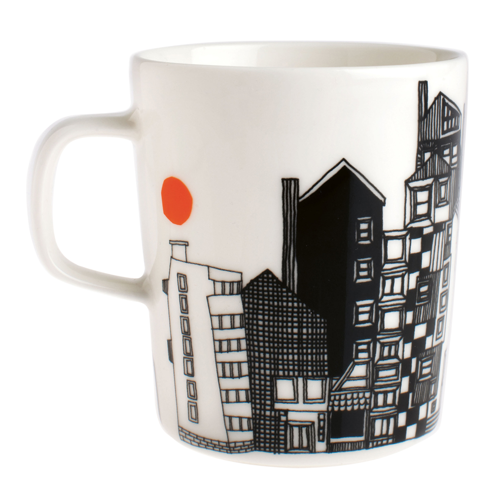 Siirtolapuutarha Mugg 25 cl Svart/vit stad