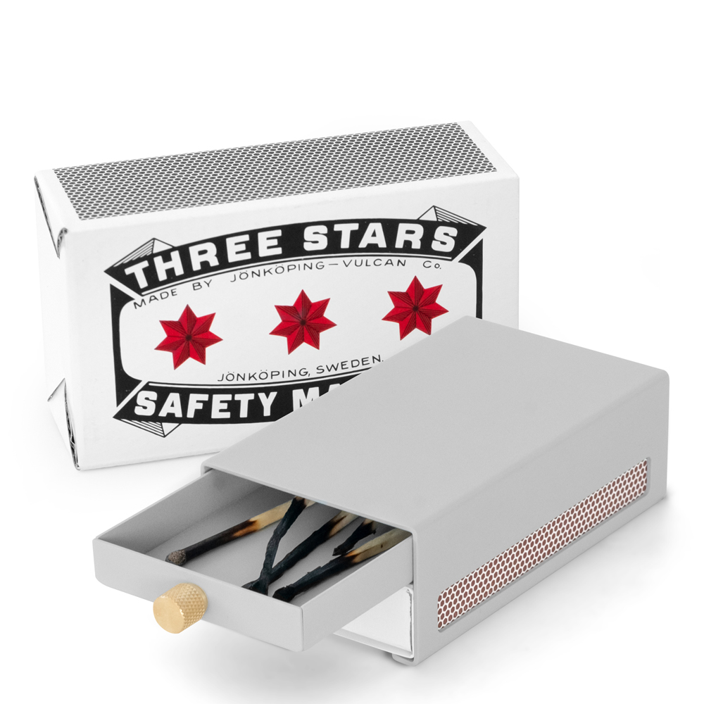 Three Stars Tändsticksfodral Stor Grå