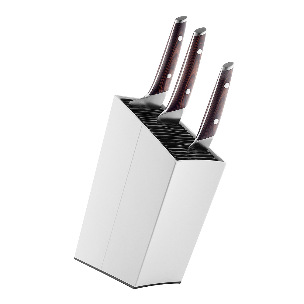 Knivblock lutande Vit