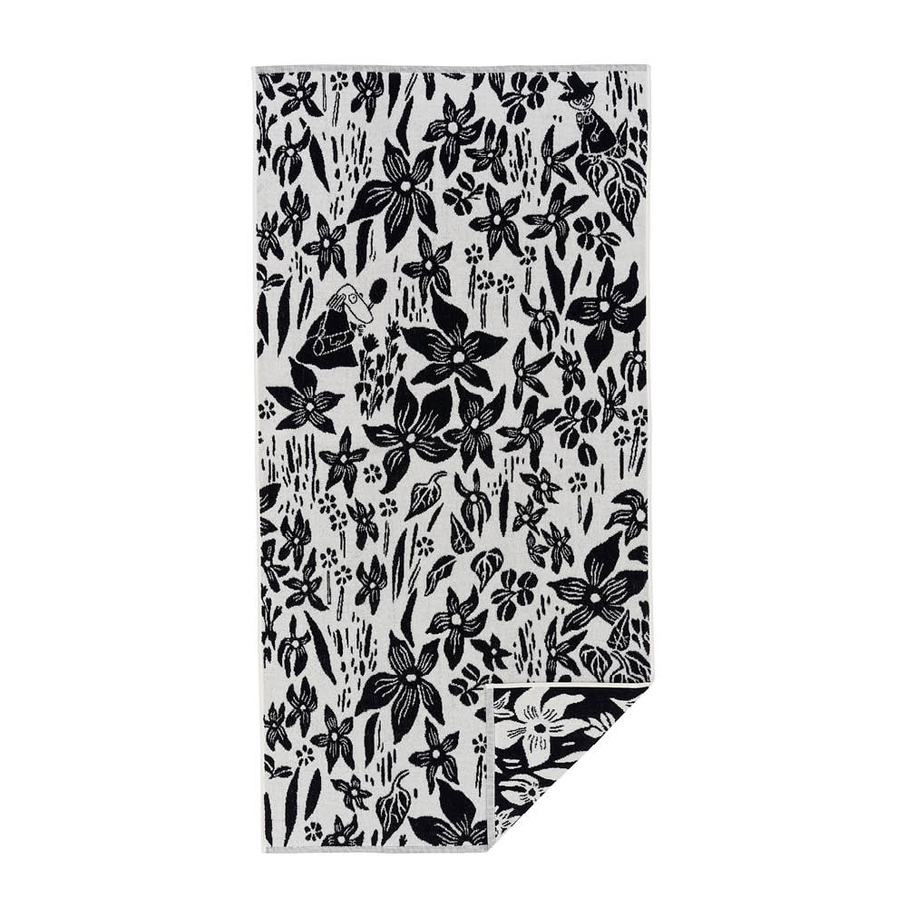 Mumin Badhandduk 70x140 cm Lilja Svart/Vit