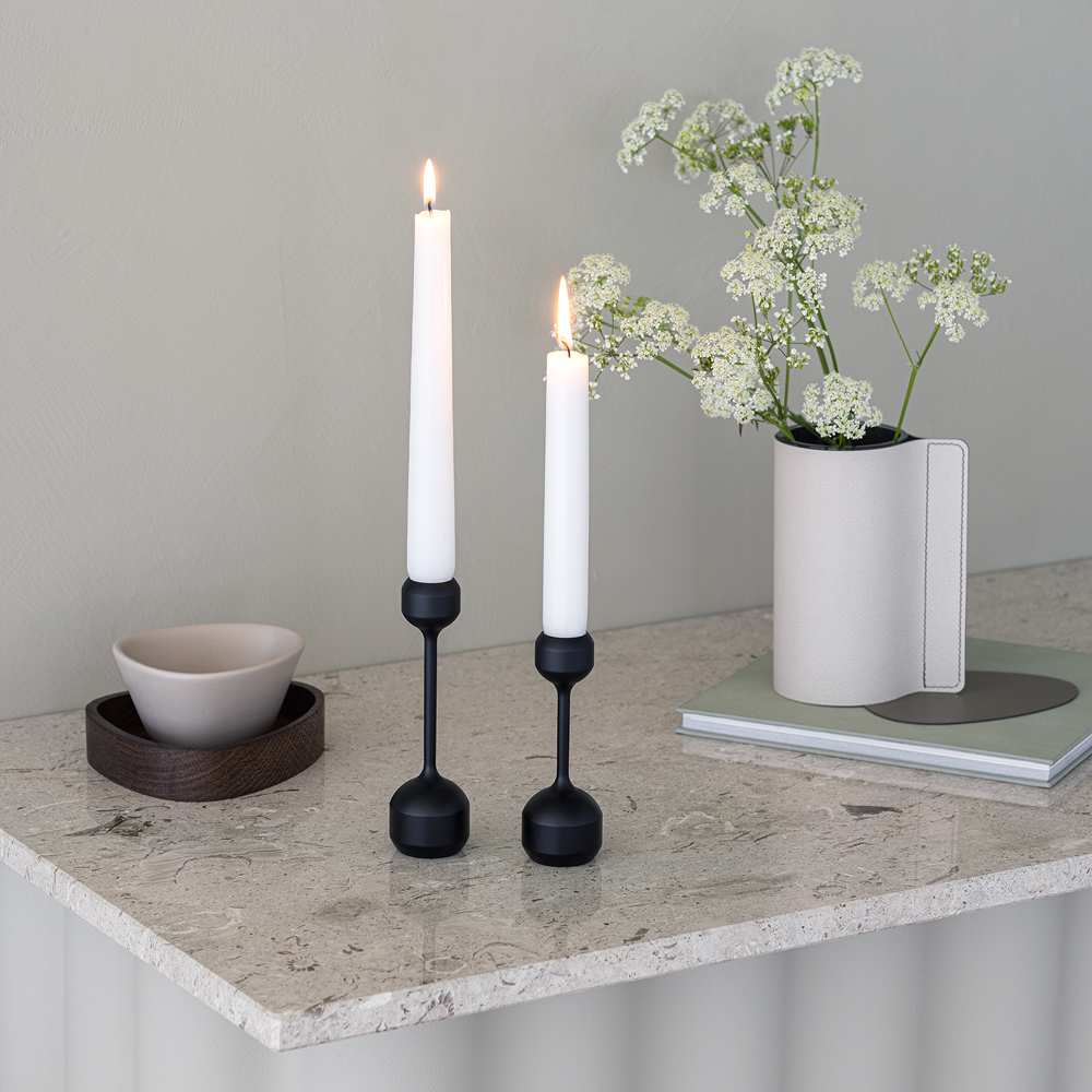 Silhouette Ljusstake Set 12+14,5 cm Svart