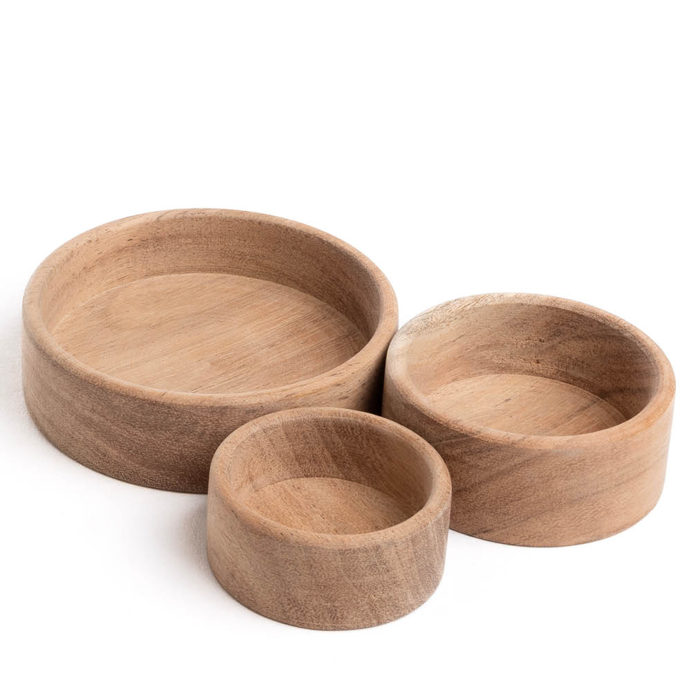 Sögne Tapasskålar Rak 3 delar Akaciaträ