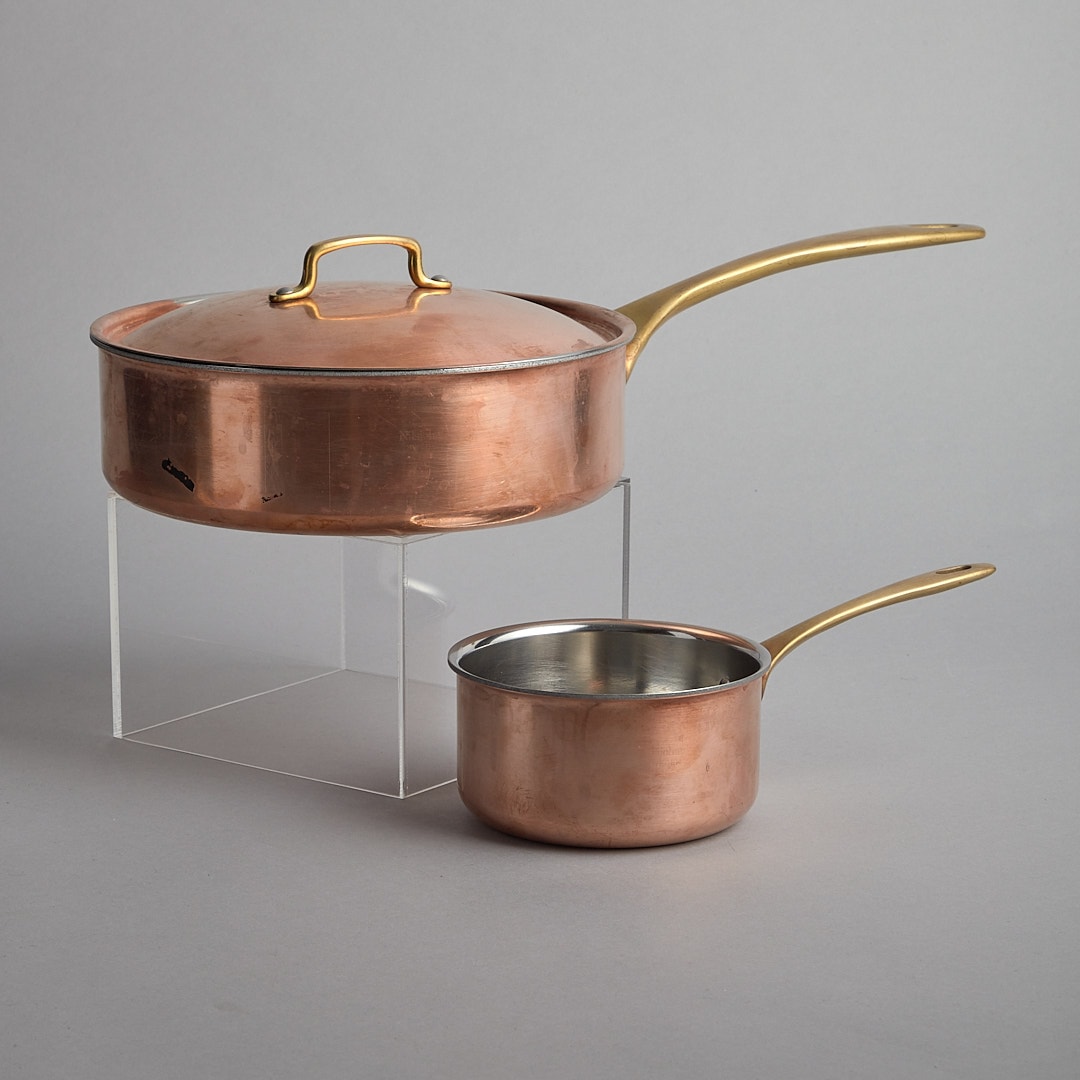 Koppar-kastruller 2 st