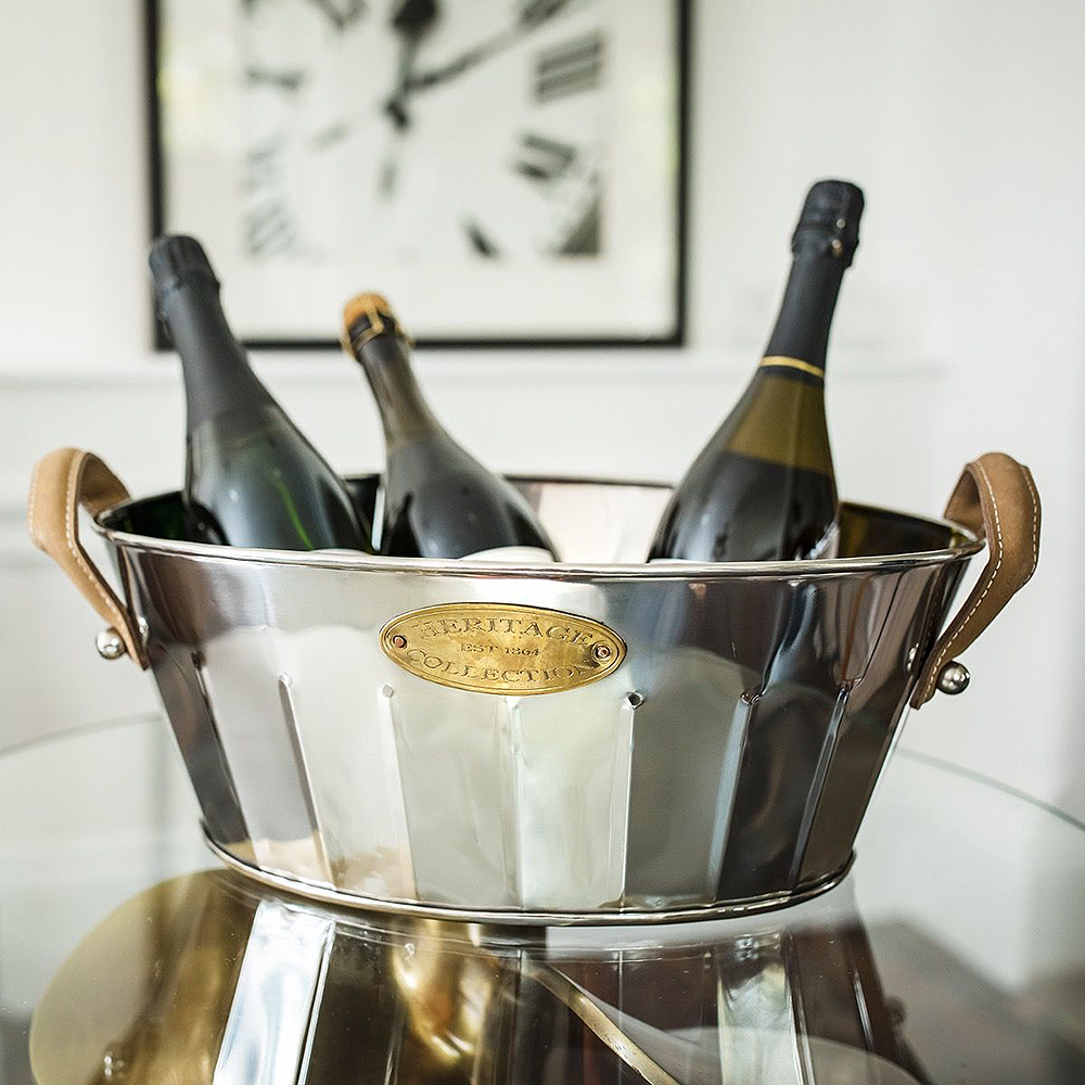 Heritage Champagnekylare med Läderhandtag