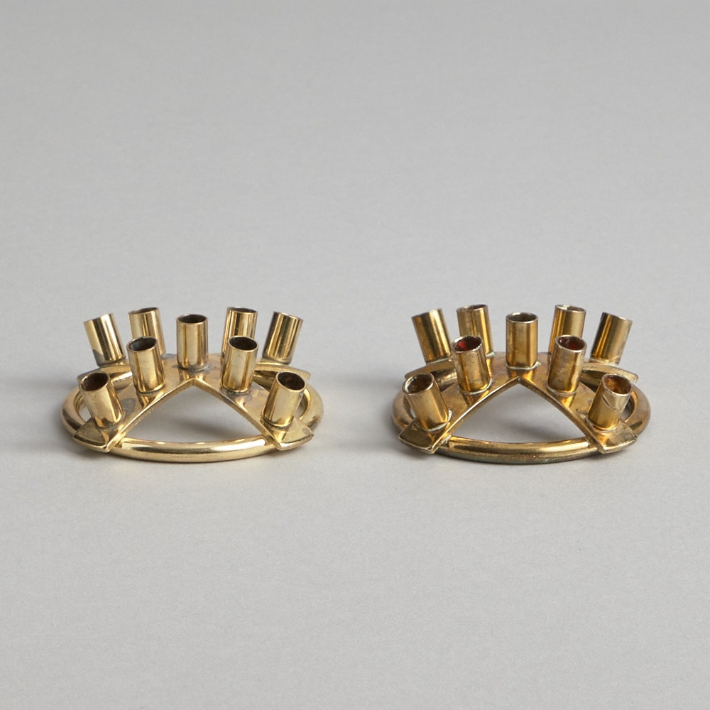 SÅLD Ljusstakar 2 st i Mässing för 9 ljus