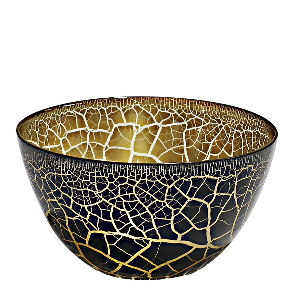 Croco Skål 17 cm Svart/Guld